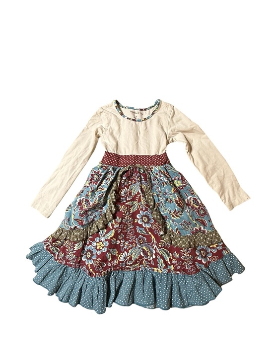 Mustard Pie Other - Mustard Pie Girls Fit & Flare Floral Dress, Long Sleeve, Size 5, Knee Length